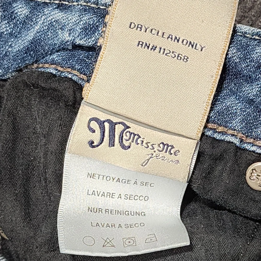 Miss Me Bootcut Jeans Women 27 Blue Embellished Pocket JP4556B Y2K